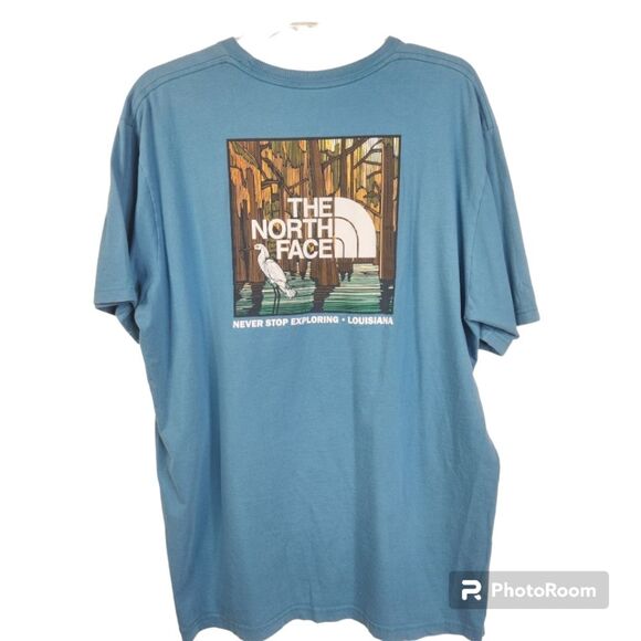 The North Face Mens Standard Fit Louisiana Bayou Print Short Sleeve Tee Size XL - Picture 2 of 6